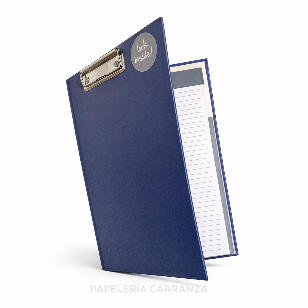 Porta Block - WILKO C/ BLOCK DE 100 HOJAS + ORGANIZADOR DE PAPELES (Interno) - RAYADO tamaño A4 (Mediano) REFORZADO