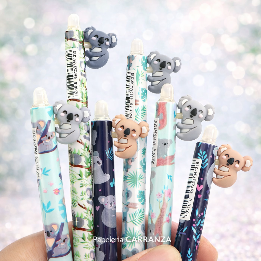 Lapicera BORRABLE Retráctil " Koala " (Tinta Azul)
