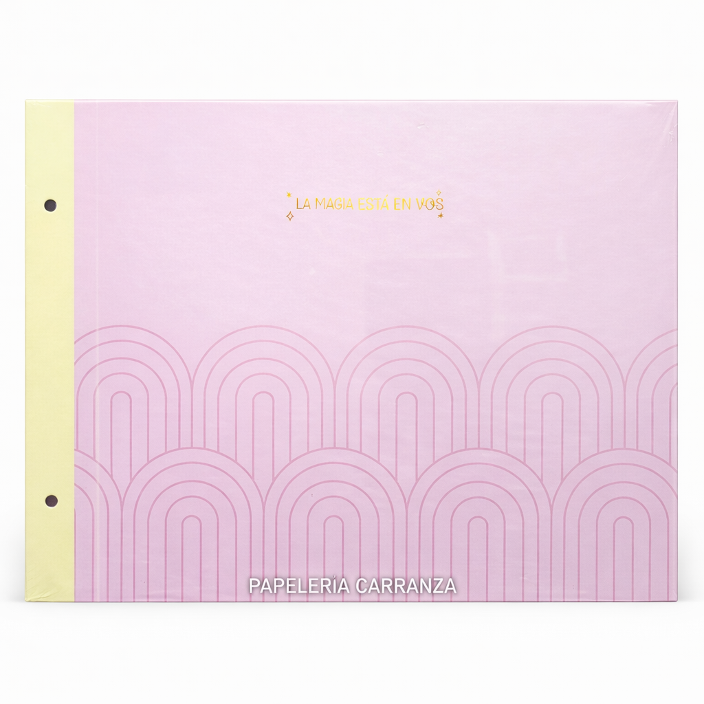 Tapa de Carpeta de dibujo N5 " LA MAGIA ESTA EN VOS " ROSA PASTEL