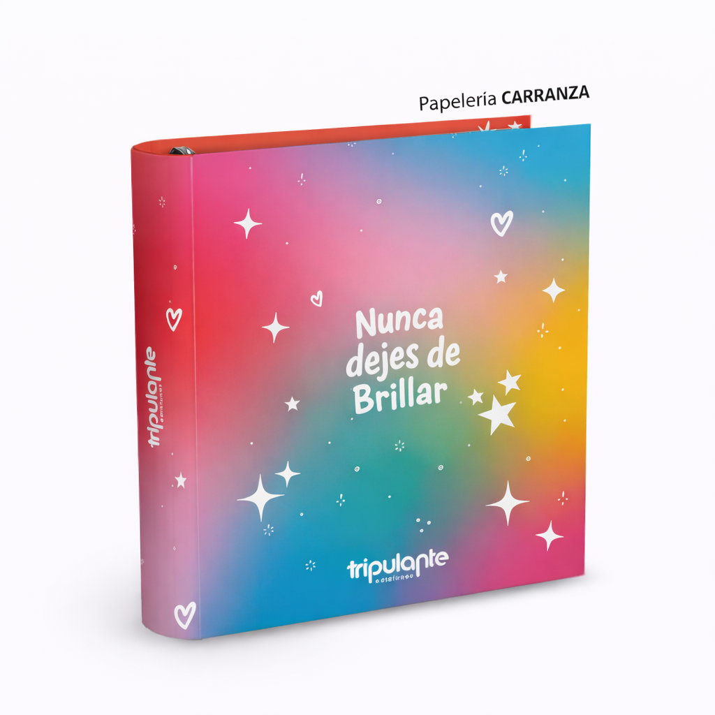 Carpetas 3 anillos " NUNCA DEJES DE BRILLAR " Tripulante