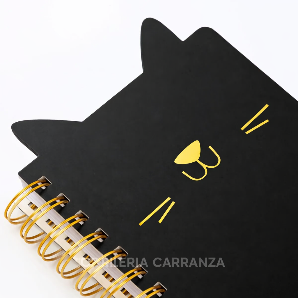 LIBRETAS  - GATITO NEGRO - C/ ESPIRAL 10 X 15 A6 (HOJA RAYADA)