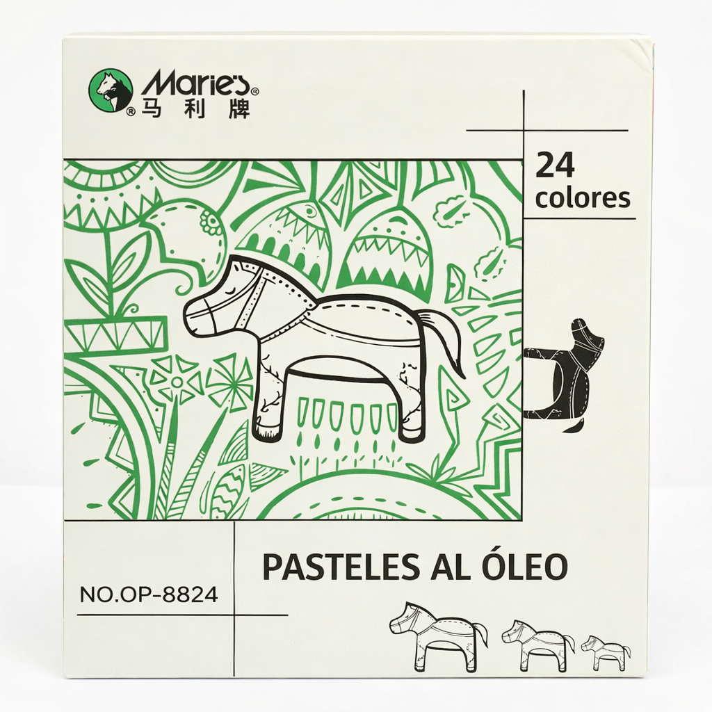 Pasteles al Oleo - Maries x 24 colores + Porta-Crayon