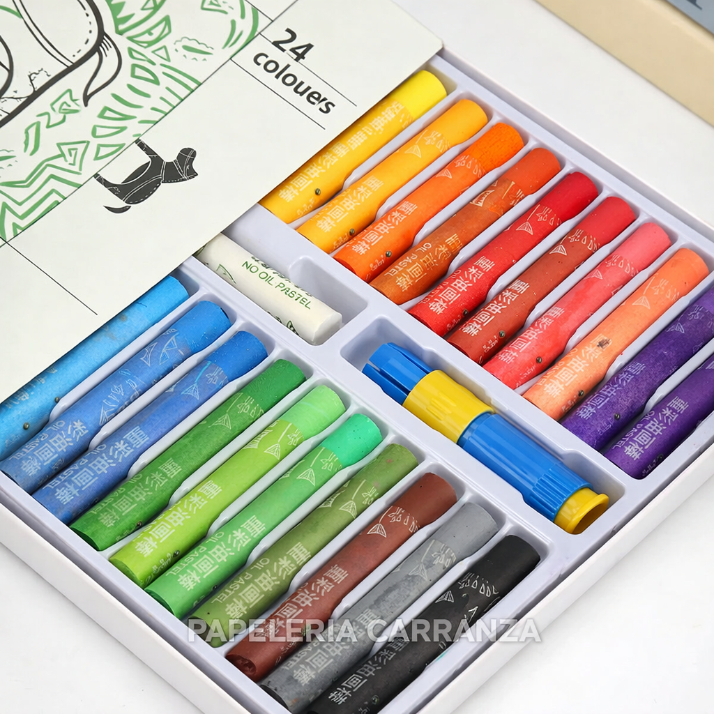 Pasteles al Oleo - Maries x 24 colores + Porta-Crayon