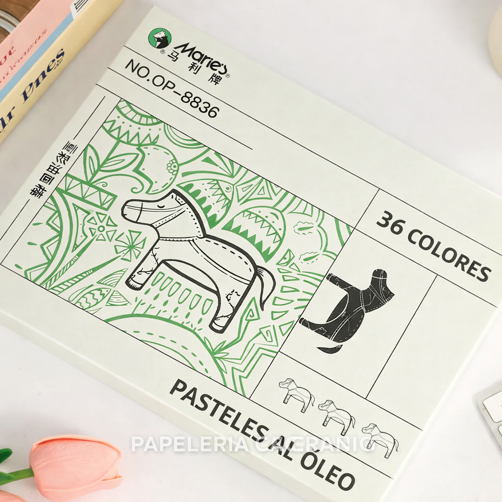Pasteles al Oleo - Maries x 36 colores + Porta-Crayon