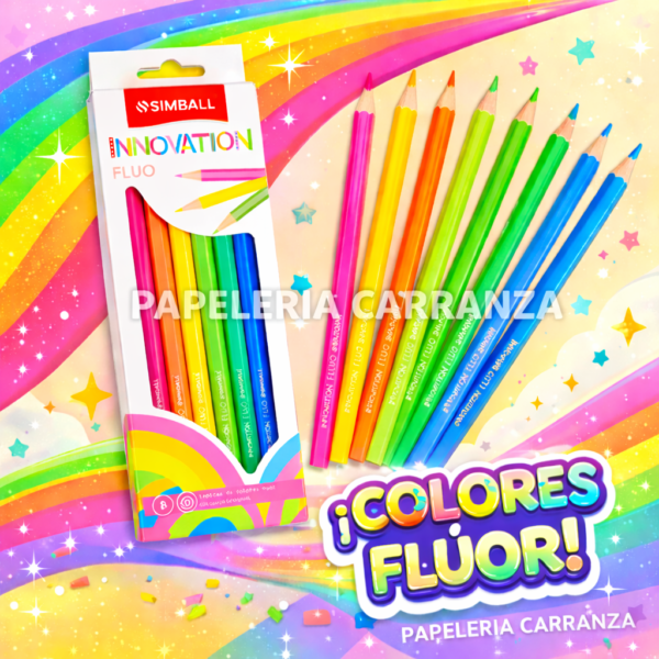 Lapices de colores -SIMBALL Innovation x 8 Flúo-