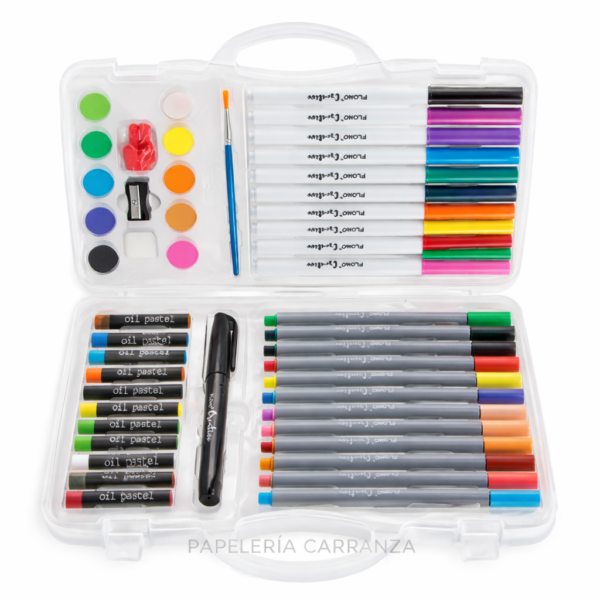 SET DE ARTE * VALIJA RIGIDA FLOMO Creative x 54 PIEZAS *