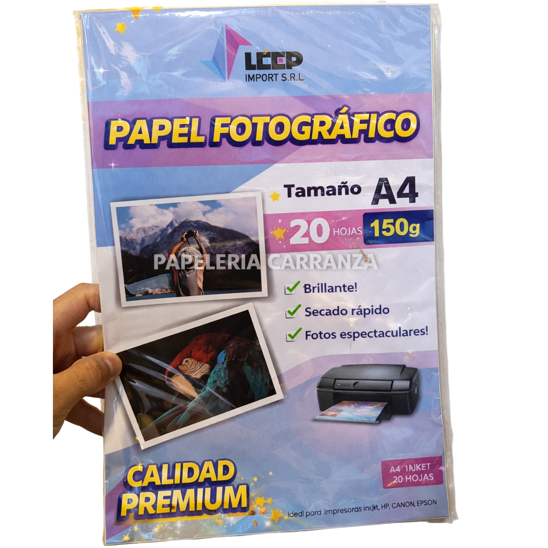Resma de Papel Fotográfico LEEP A4 150 Gr (20 hojas)