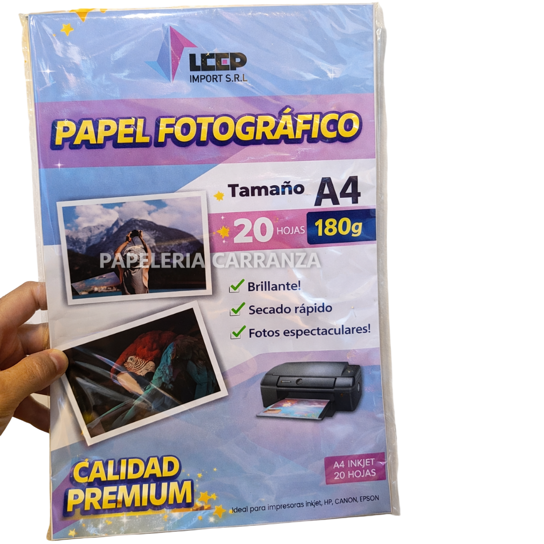 Resma de Papel Fotográfico LEEP A4 180 Gr (20 hojas)