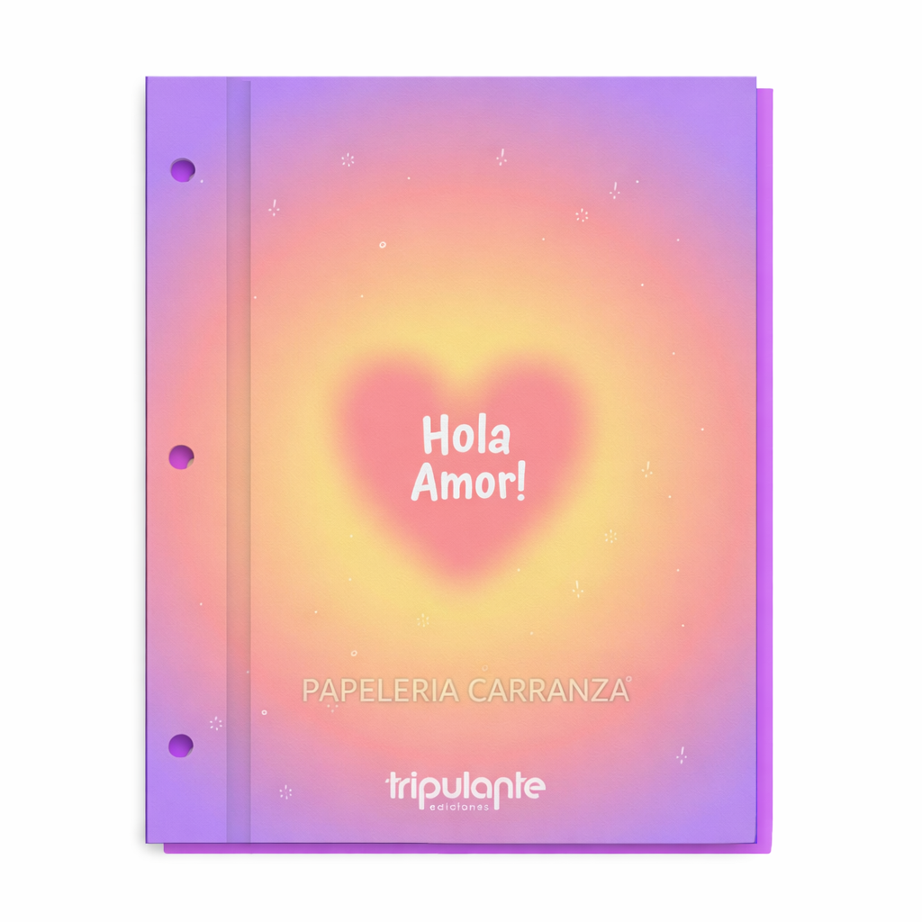 Tapa de Carpeta Escolar N3 " HOLA AMOR " TRIPULANTE
