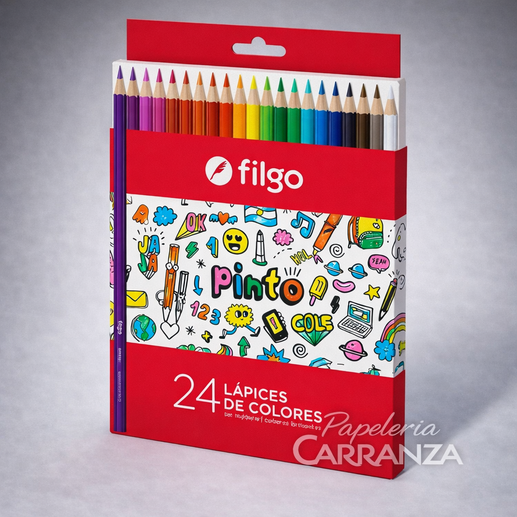 Lapices  de colores - Filgo x 24 - Largos Pinto