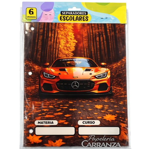 Separadores de Materias " SPORTS " Tamaño Escolar (Fantasia)