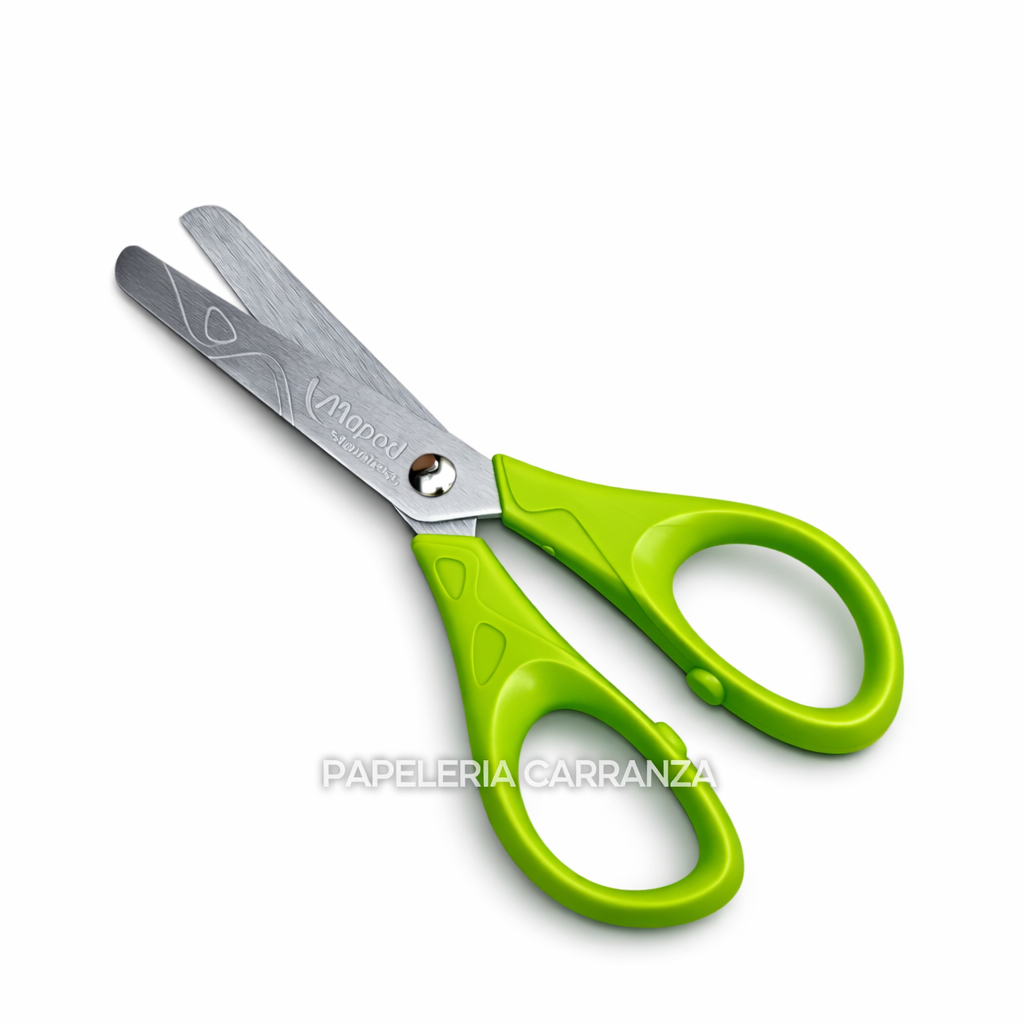 TIJERAS * MAPED ESCOLAR VERDE * ESSENTIALS 13 CM - CALIDAD -