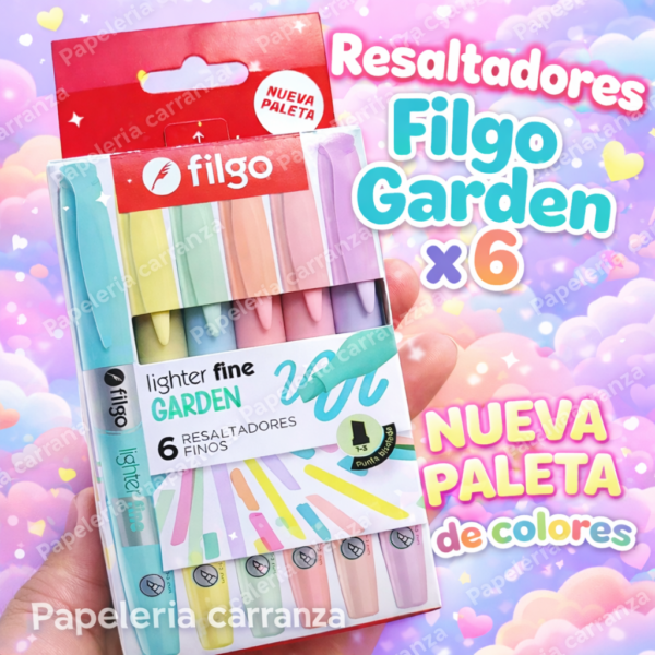 Resaltadores Filgo x 6 - GARDEN - en Blister