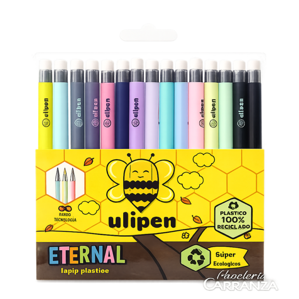 Lapices Infinitos * ULIPEN * x 12 Largos Ecologicos c/ g0ma de b0rrar ETERNAL