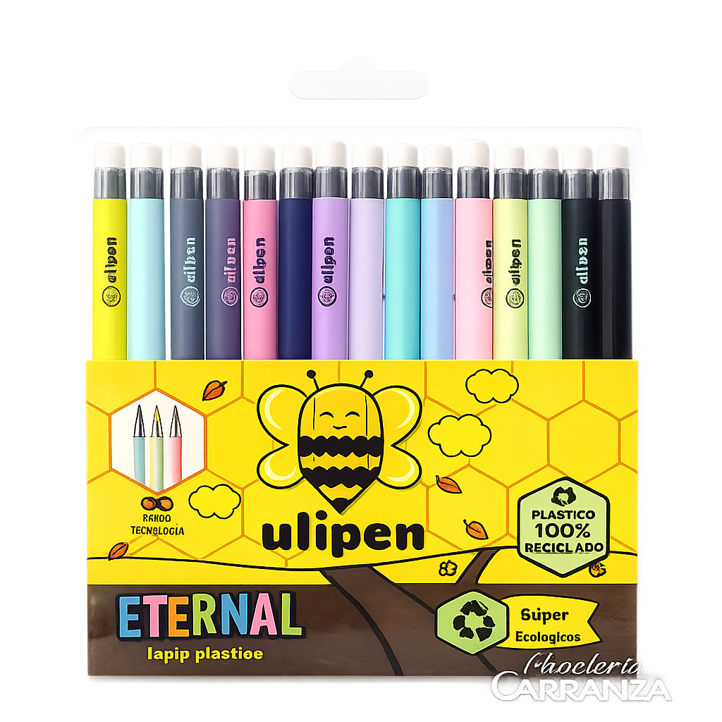 Lapices Infinitos * ULIPEN * x 12 Largos Ecologicos c/ g0ma de b0rrar ETERNAL