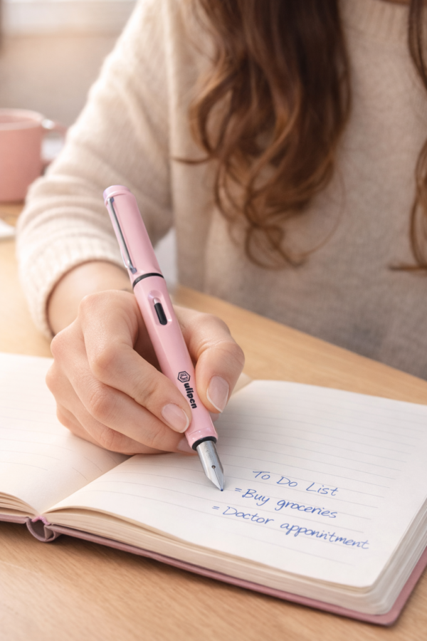 PLUMAS ULIPEN * ROSA PASTEL con Cartucho * Tinta Negra (Recargable)