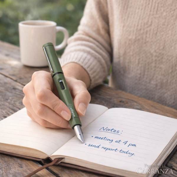 PLUMAS ULIPEN * VERDE con Cartucho * Tinta Negra (Recargable)