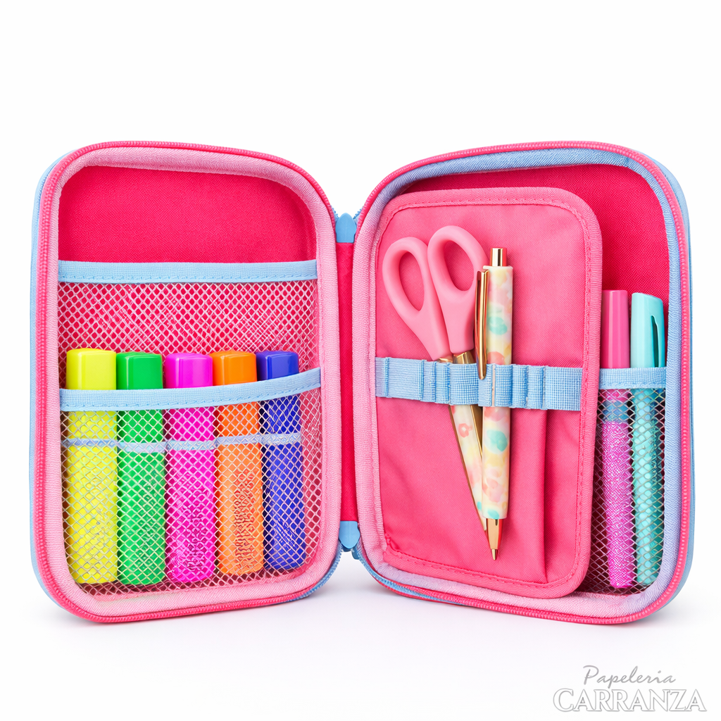 CARTUCHERAS EVA 3D " UNICORNIO " RIGIDAS 1 CIERRE REFORZADAS (2 Divisiónes Internas)