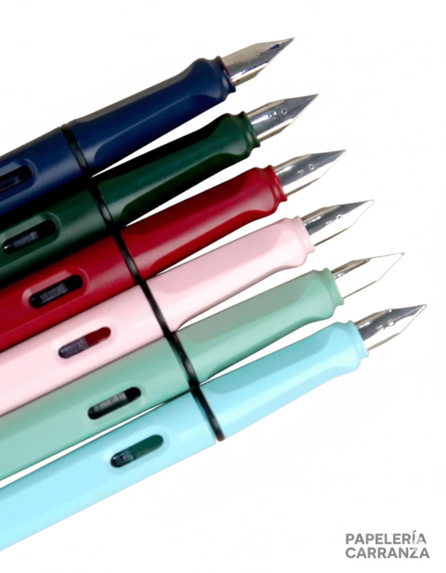 PLUMAS ULIPEN * ROSA PASTEL con Cartucho * Tinta Negra (Recargable)