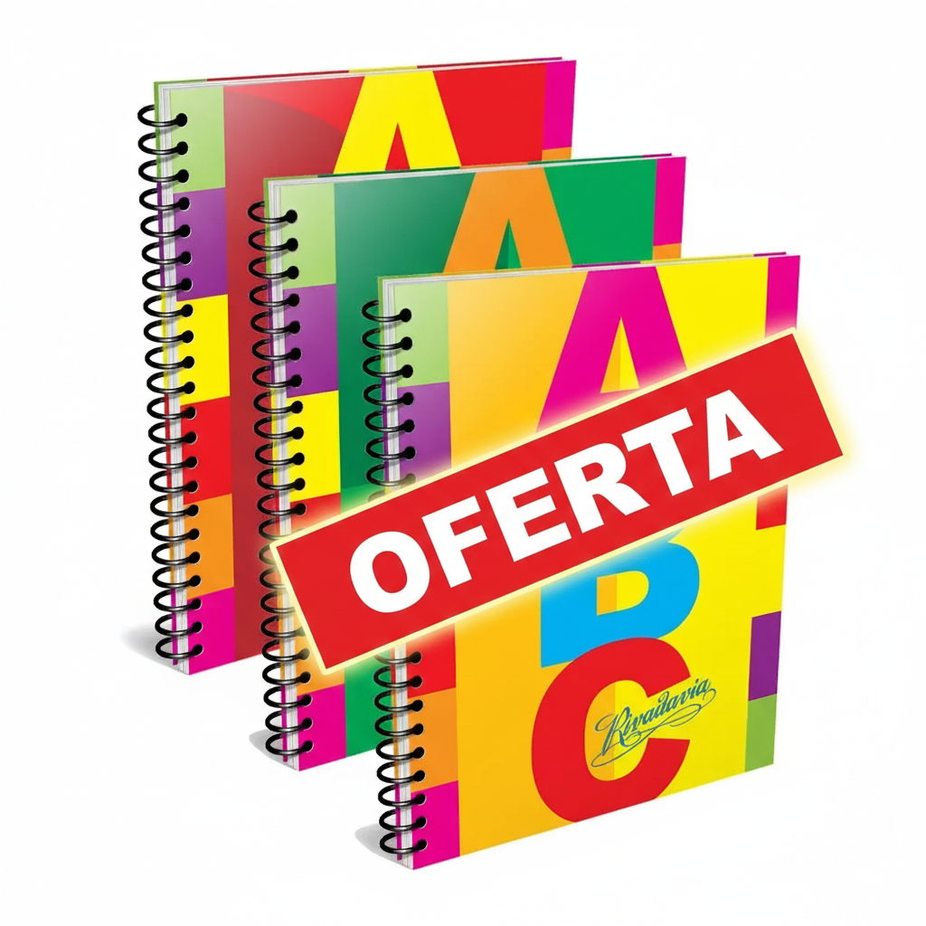 ||OFERTA EFECTIVO / TRANSFERENCIA|| CUADERNOS C/ ESPIRAL 27 X 21 ” ABC ” A4 RIVADAVIA 100 HOJAS