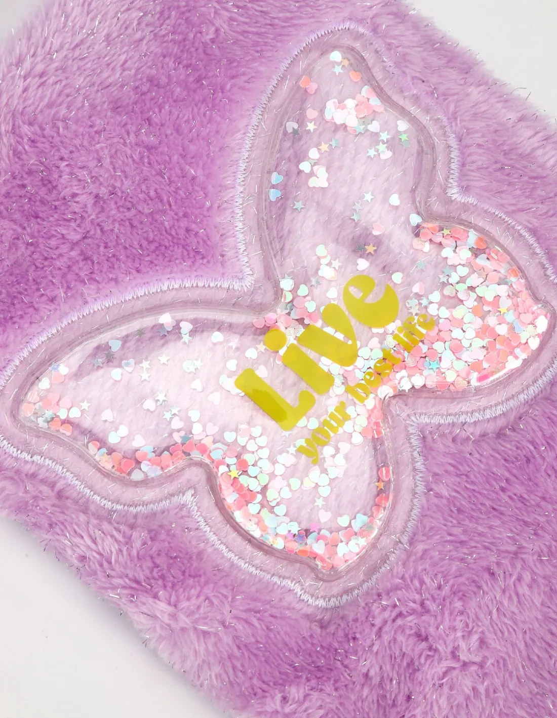 CUADERNOS C/ ESPIRAL 16 X 21 ” MARIPOSAS CON PELUCHE VIOLETA ” A5 TAPA DURA