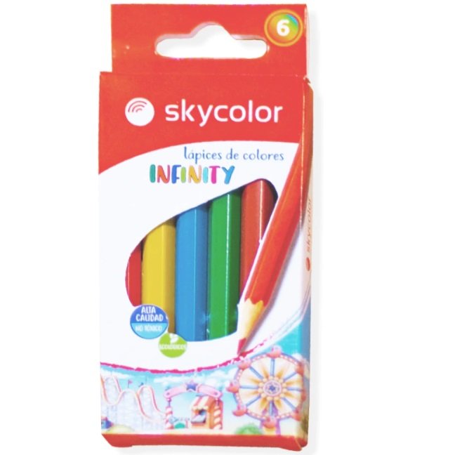 Mini Lapices Skycolor x 6 Cortos
