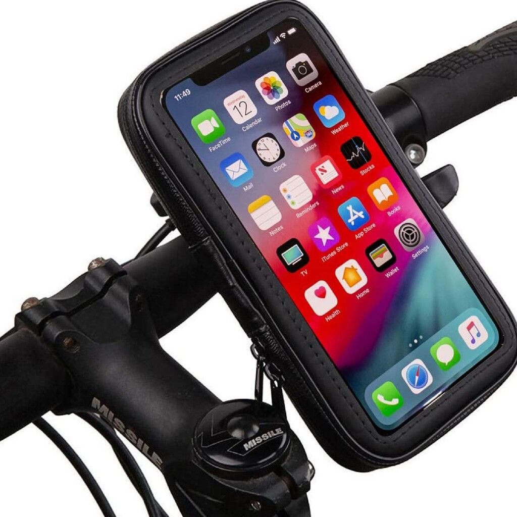 SOPORTES PARA CELULAR * ONLY * PARA MOTOVEHICULOS / BICICLETA 5.5" a 6.2" - IMPERMEABLE - SEGURO- VISOR- UBER
