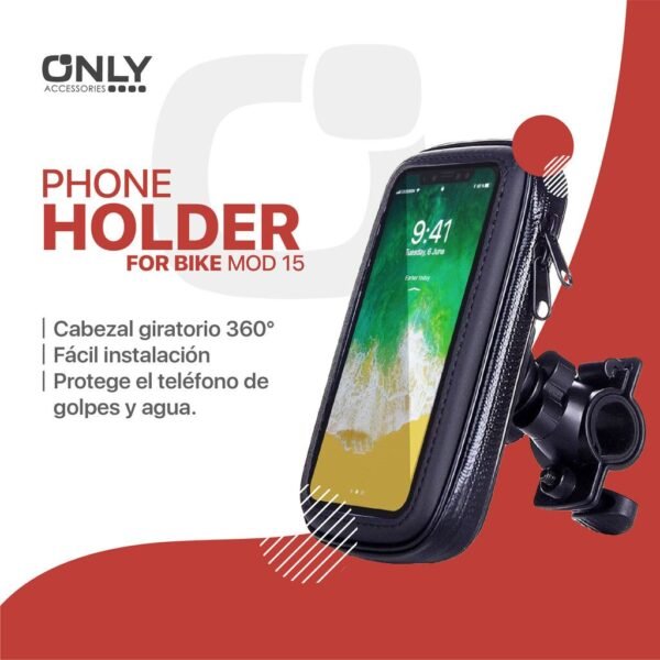 SOPORTES PARA CELULAR * ONLY * PARA MOTOVEHICULOS / BICICLETA 5.5" a 6.2" - IMPERMEABLE - SEGURO- VISOR- UBER