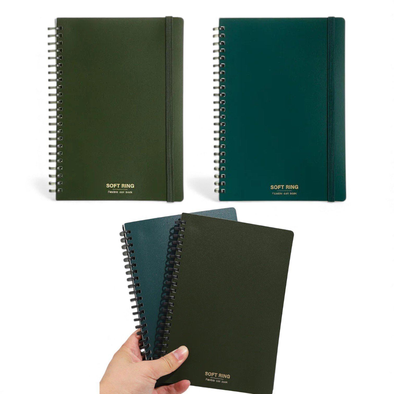 CUADERNOS C/ ESPIRAL 15 X 21 ” SOFT RING ” Hojas RAYADAS c/ Diseño A5 TAPA PLASTICA