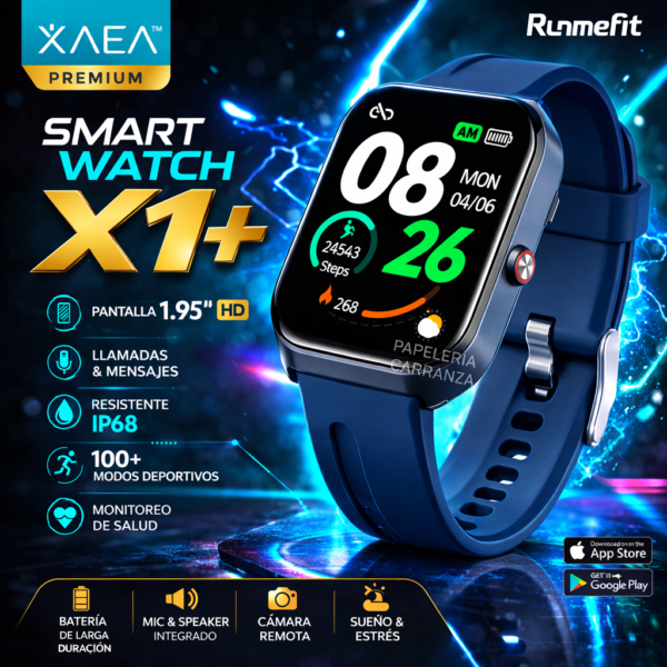 Reloj Smart WATCH "XAEA X1 Plus Azul" Premium Bateria XL