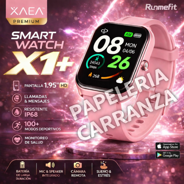 Reloj Smart WATCH "XAEA X1 Plus Rosa" Premium Bateria XL