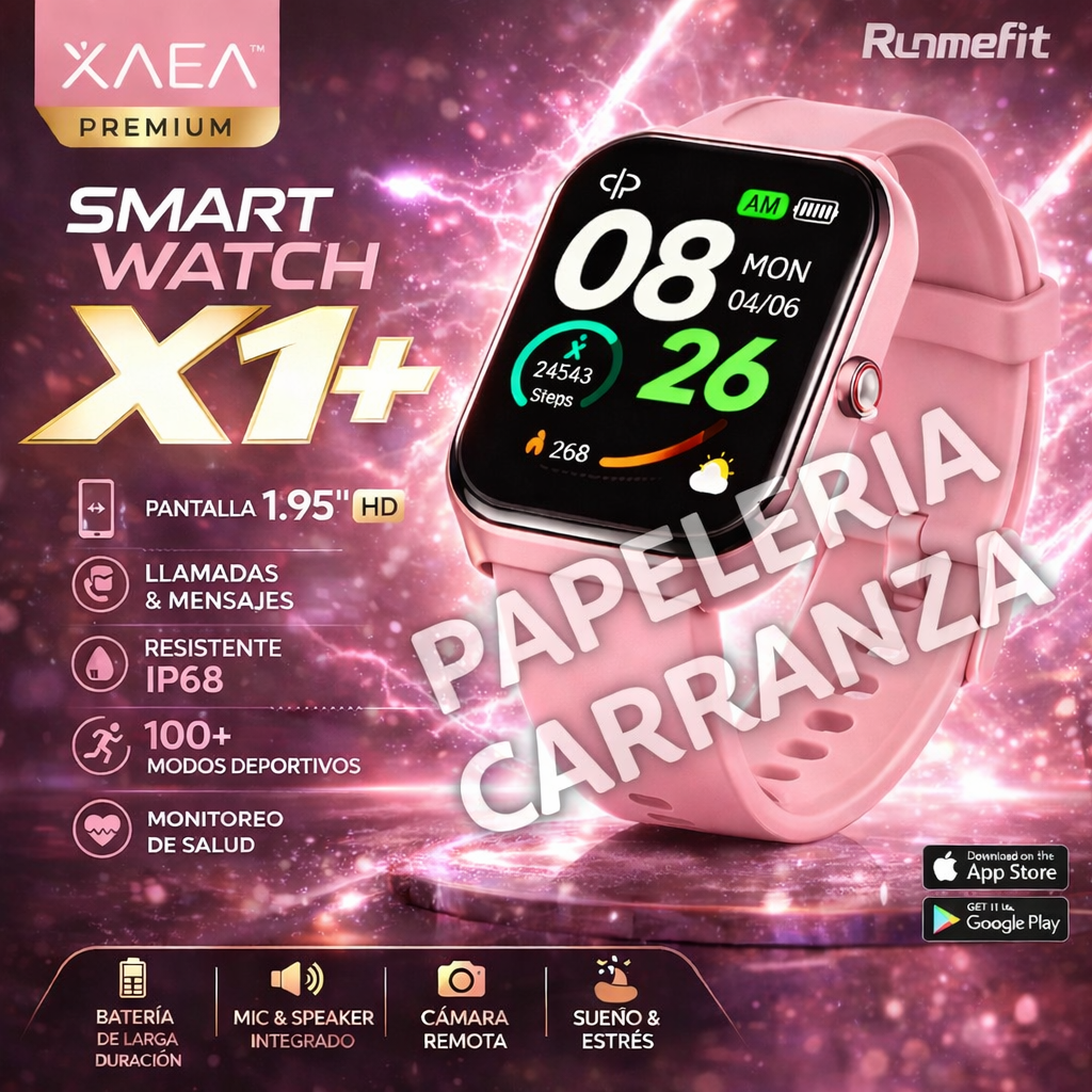 Reloj Smart WATCH "XAEA X1 Plus Rosa" Premium Bateria XL