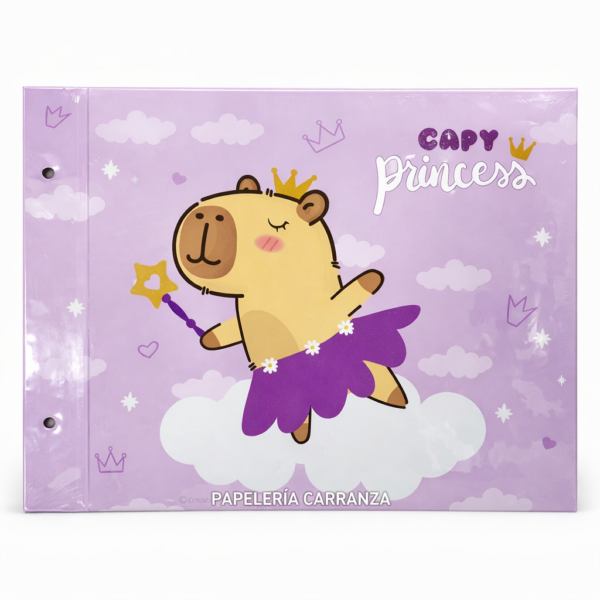 Tapa de Carpeta de dibujo N5 " CAPY PRINCESS " CAPYBARA