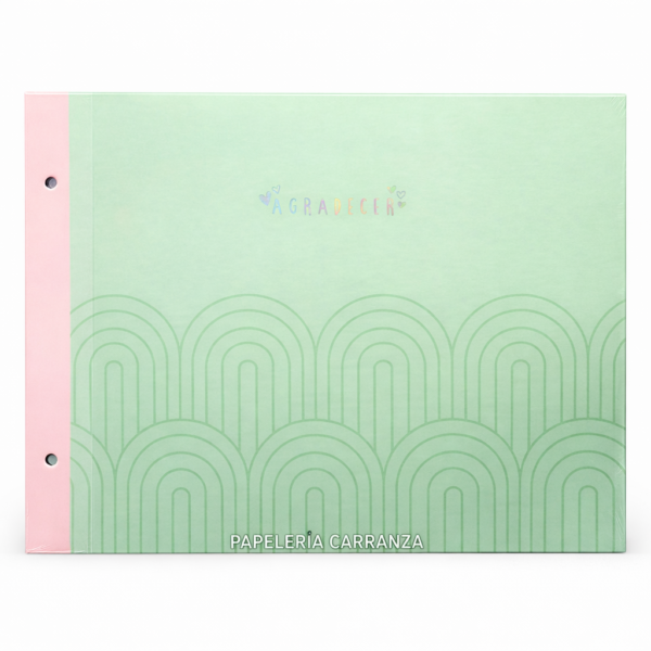 Tapa de Carpeta de dibujo N5 " AGRADECER " VERDE PASTEL