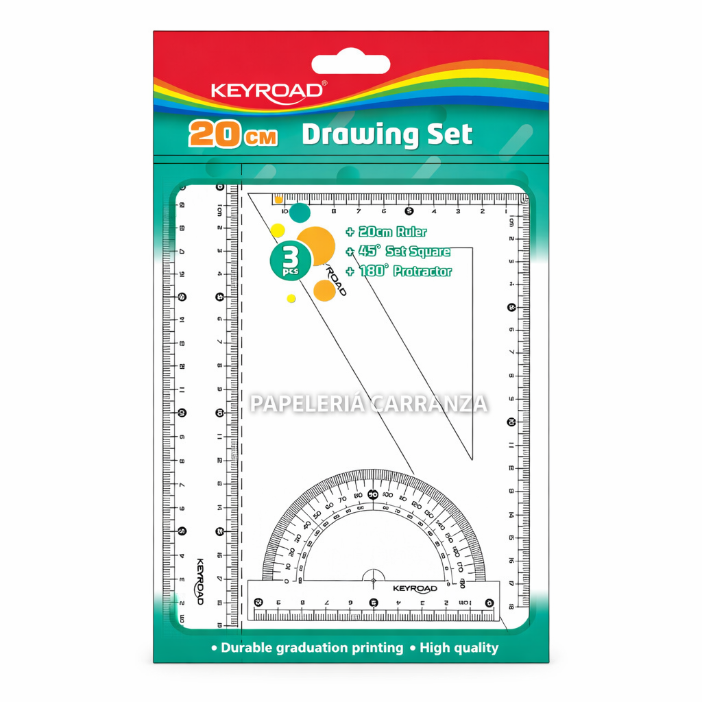 Set Geometría Keyroad 20 cm 3 piezas