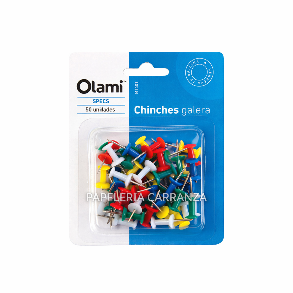 Chinches Galera Olami " MULTICOLOR " x 50 unidades
