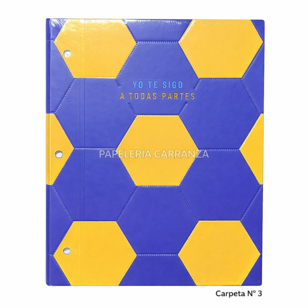 Tapa de Carpeta Escolar N3 " YO TE SIGO A TODAS PARTES (BOCA JUNIORS) " LOBO