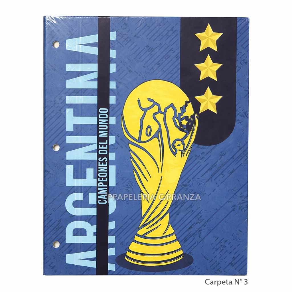 Tapa de Carpeta Escolar N3 " COPA DEL MUNDO (SELECCION ARGENTINA) " LOBO