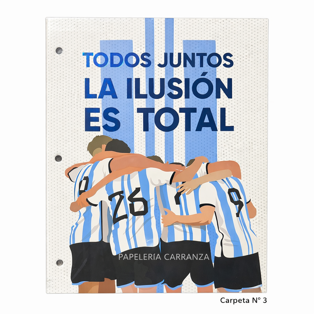 Tapa de Carpeta Escolar N3 " LA ILUSION ES TOTAL (SELECCION ARGENTINA) " LOBO