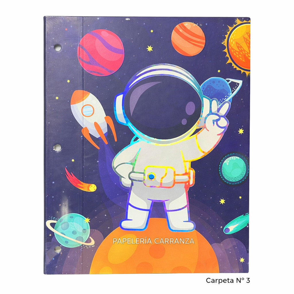 Tapa de Carpeta Escolar N3 " ASTRONAUTA " LOBO
