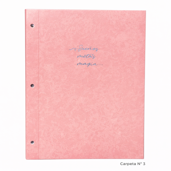 Tapa de Carpeta Escolar N3 " SUEÑOS Y METAS (ROSA LISA) " LOBO