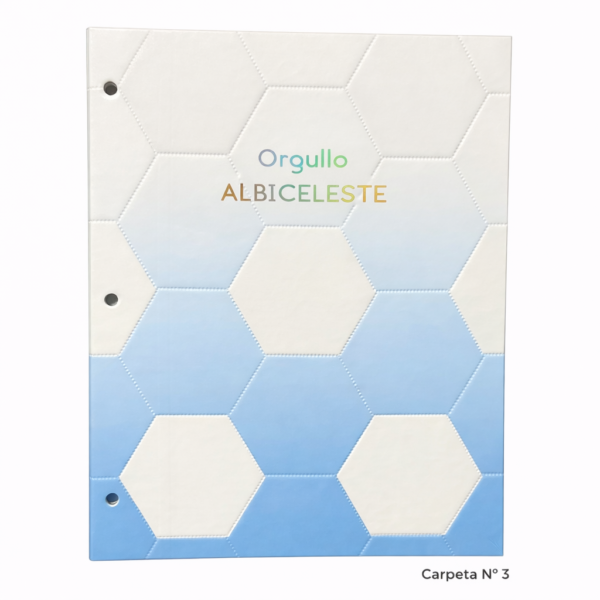 Tapa de Carpeta Escolar N3 " ORGULLO ALBICELESTE " LOBO