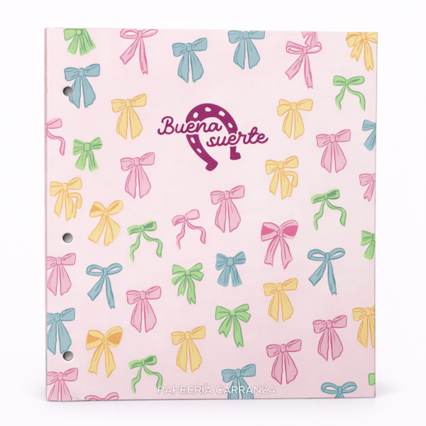 Tapa de Carpeta Escolar N3 " BUENA SUERTE " LOBO