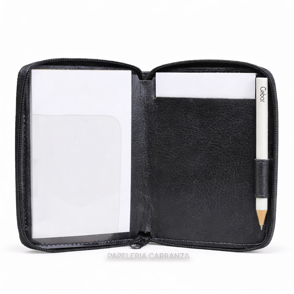 Anotador de Cuerina con Estuche y Cierre - GABOR - + Lapiz y Hojas