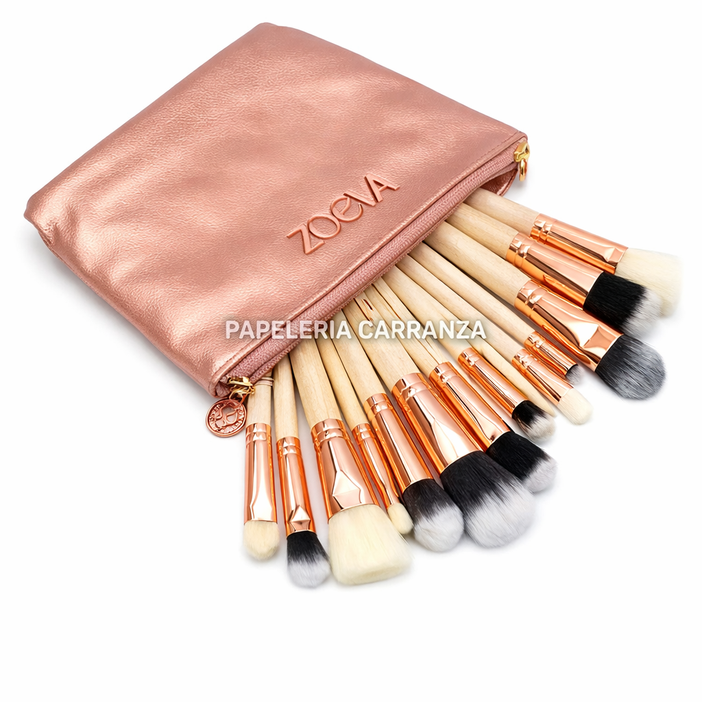 ESTUCHE DE BROCHAS * Zocva x15 unidades *  MAQUILLAJE
