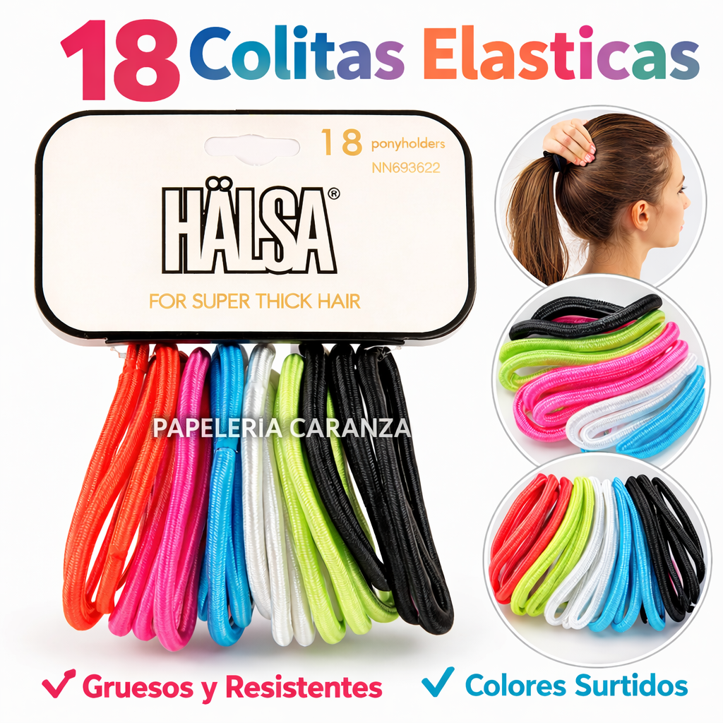 Colitas Elasticas para el pelo * Blister x 18 * HALSA