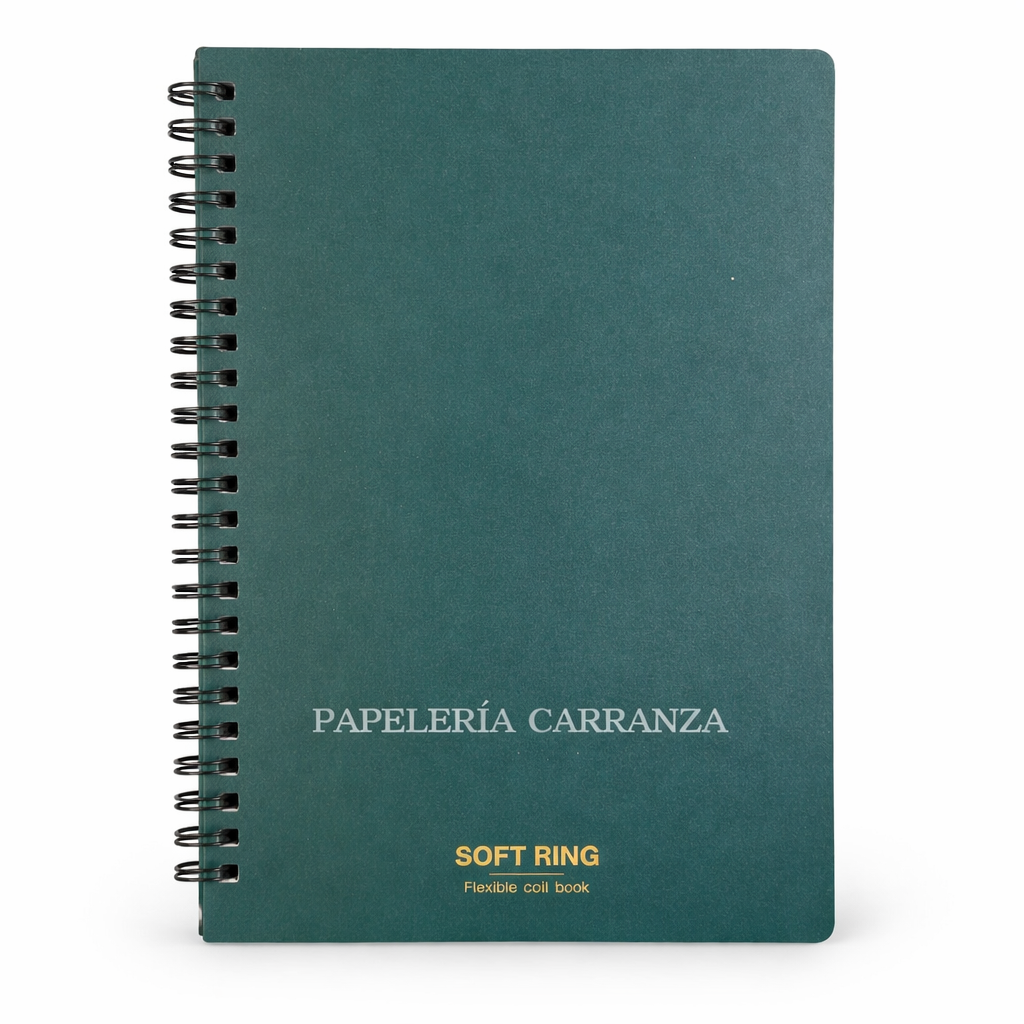 CUADERNOS C/ ESPIRAL 15 X 21 ” SOFT RING ” Hojas RAYADAS c/ Diseño A5 TAPA PLASTICA