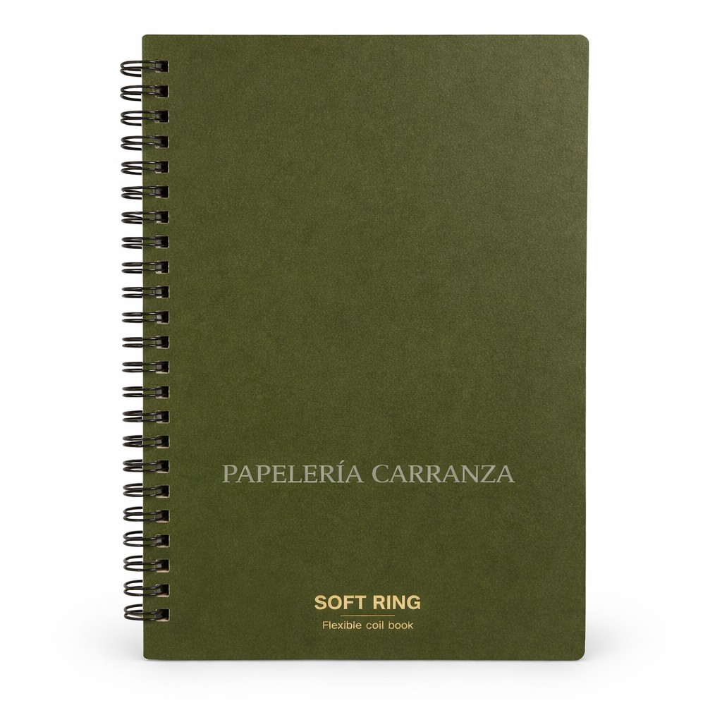 CUADERNOS C/ ESPIRAL 15 X 21 ” SOFT RING ” Hojas RAYADAS c/ Diseño A5 TAPA PLASTICA