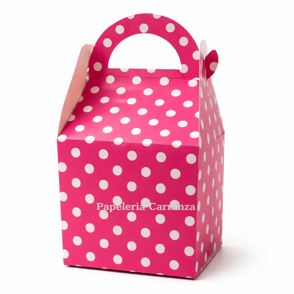 CAJAS DE REGALO " Lunares Rosa " Blíster x 6 unidades (Tamaño 21 x 10)
