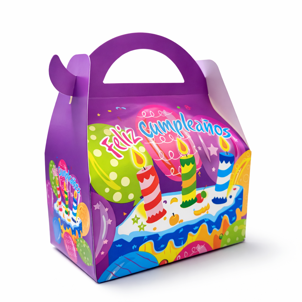 CAJAS DE REGALO " Feliz Cumpleaños " Blíster x 6 unidades (Tamaño 19 x 16)
